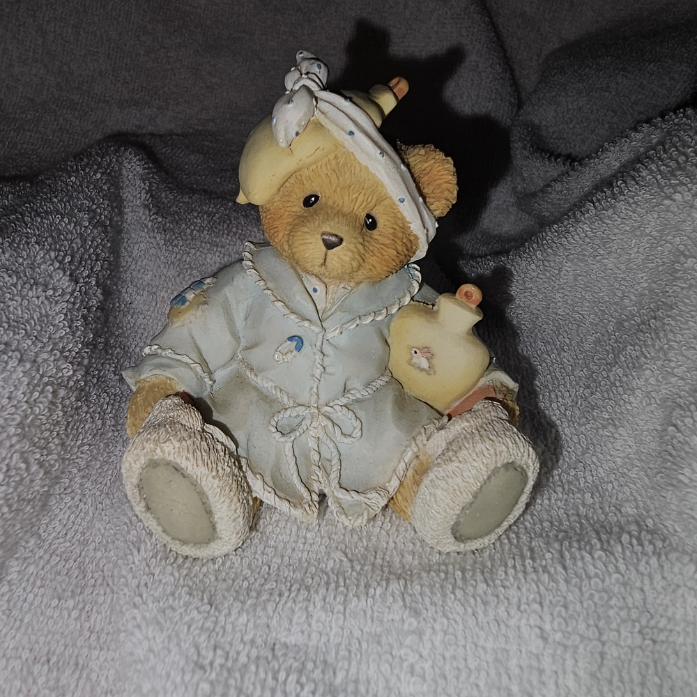 Cherished Teddies Figurine with Cream and Brown Accents